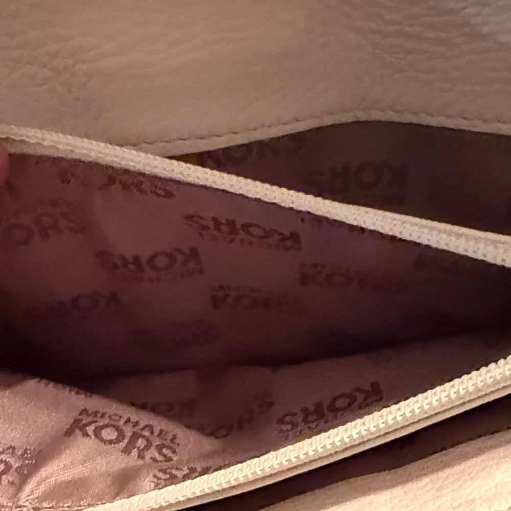 Michael Kors Pebbled Leather Snap Wallet in Light Beige - Picture 3 of 4